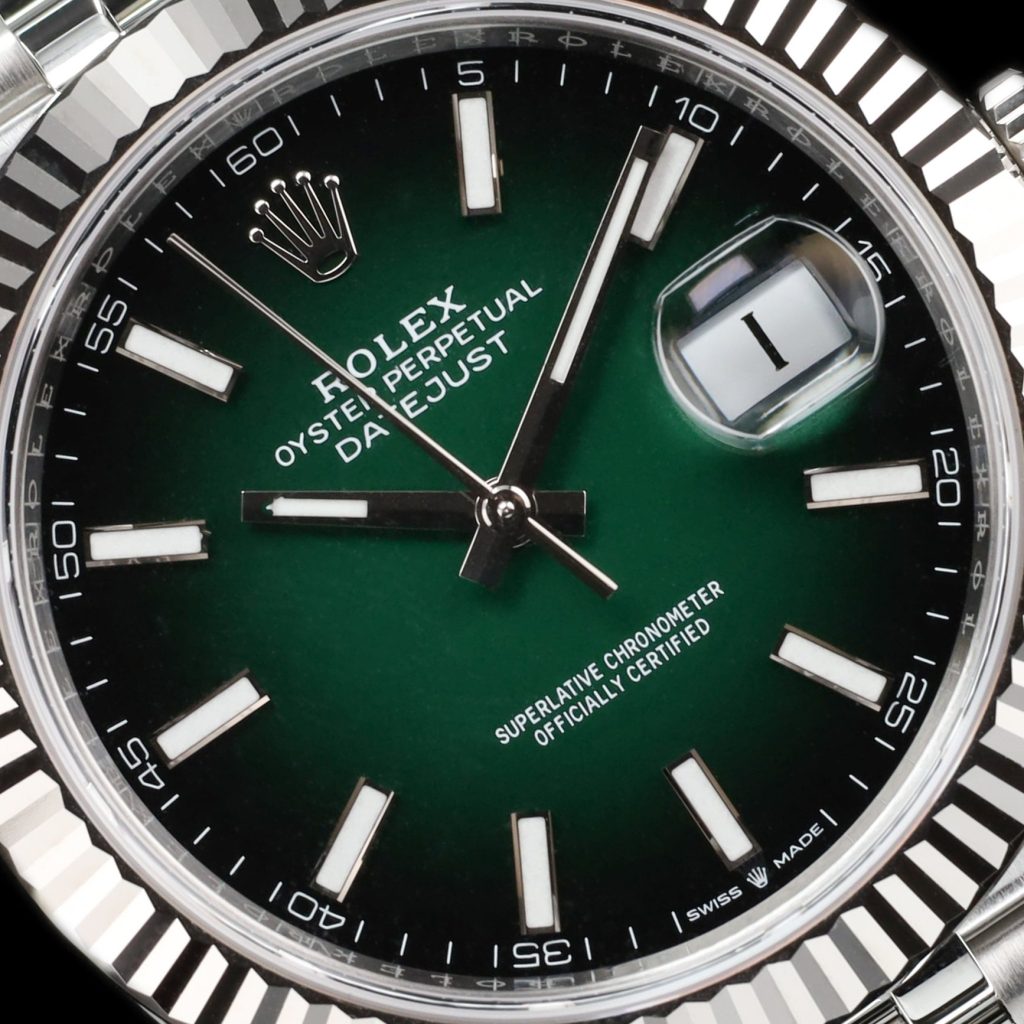 Rolex Datejust 41 Stainless Steel – Fluted / Green Ombré / Jubilee