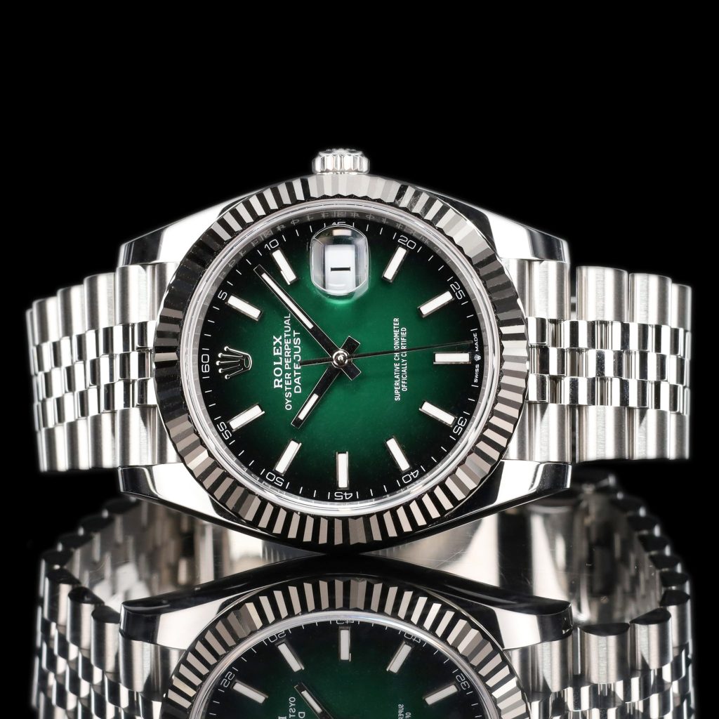 Rolex Datejust 41 Stainless Steel – Fluted / Green Ombré / Jubilee