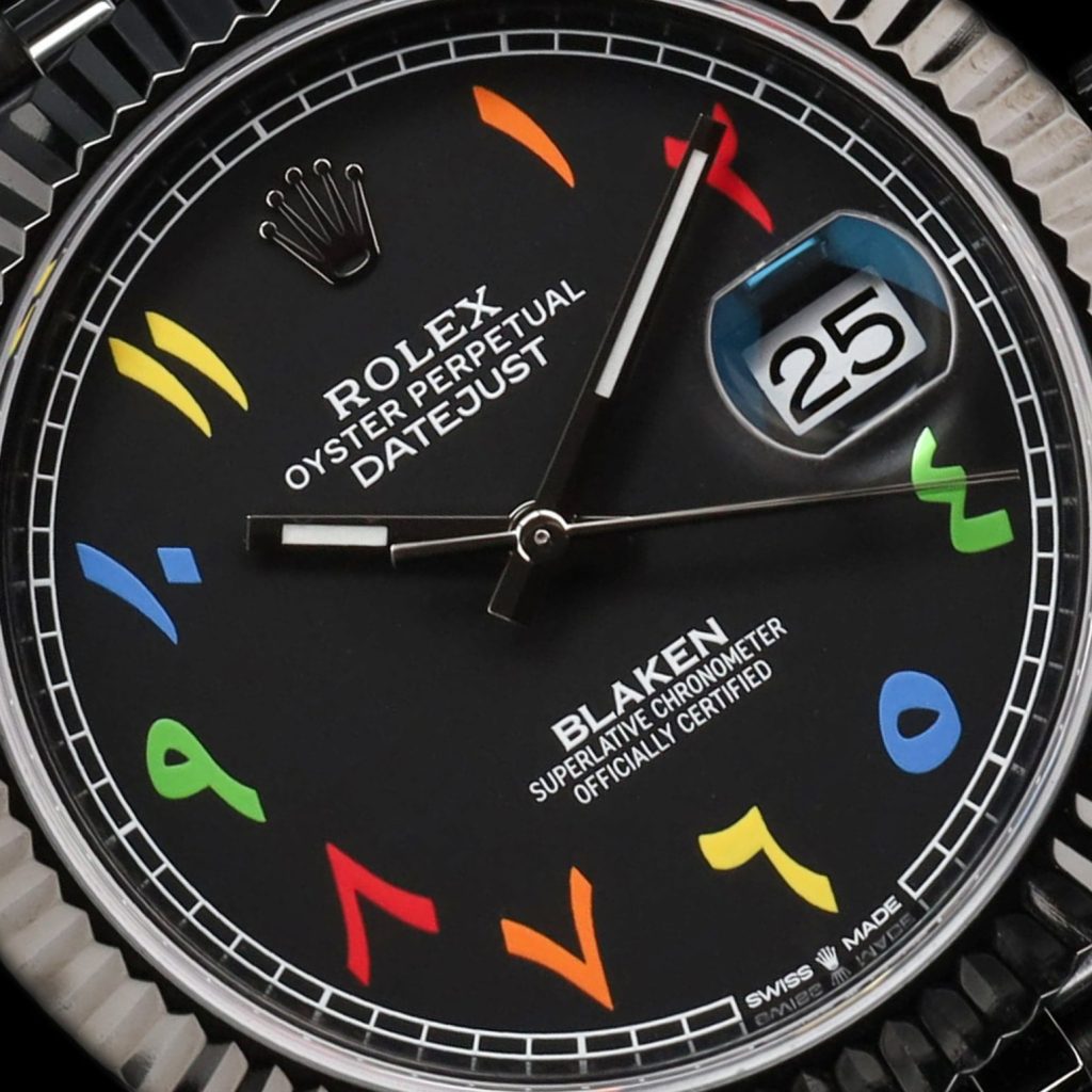 Blaken Datejust Black DLC Multi Color Arabic/Hindi Numerals Black dial