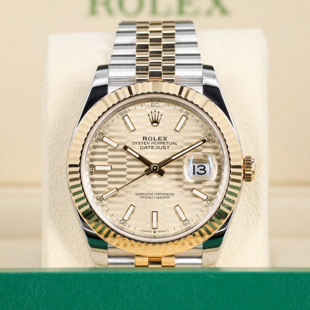 Rolex Datejust 41 Rolesor Yellow – Fluted / Jubilee / Champagne – Fluted