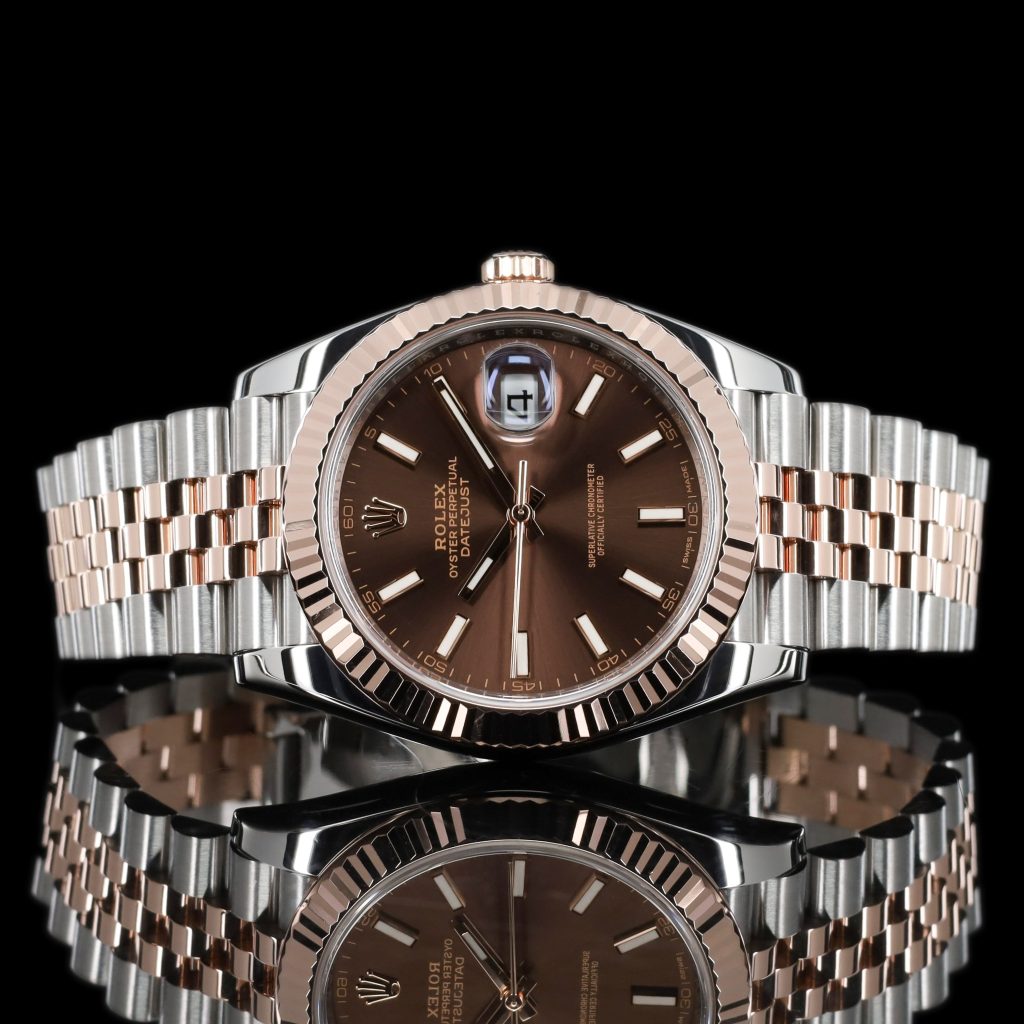 Rolex Datejust 41 Rolesor Everose Fluted / Jubilee / Chocolate