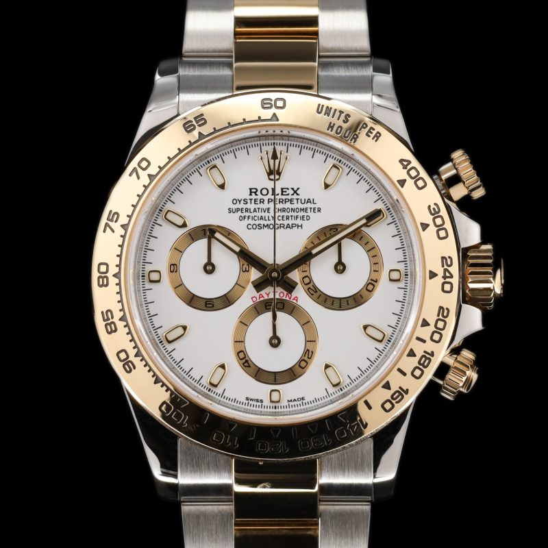 Rolex Daytona Cosmograph Stainless Steel / Yellow Gold / White