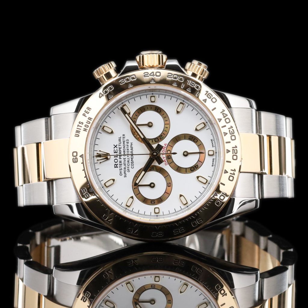 Rolex Daytona Cosmograph Stainless Steel / Yellow Gold / White