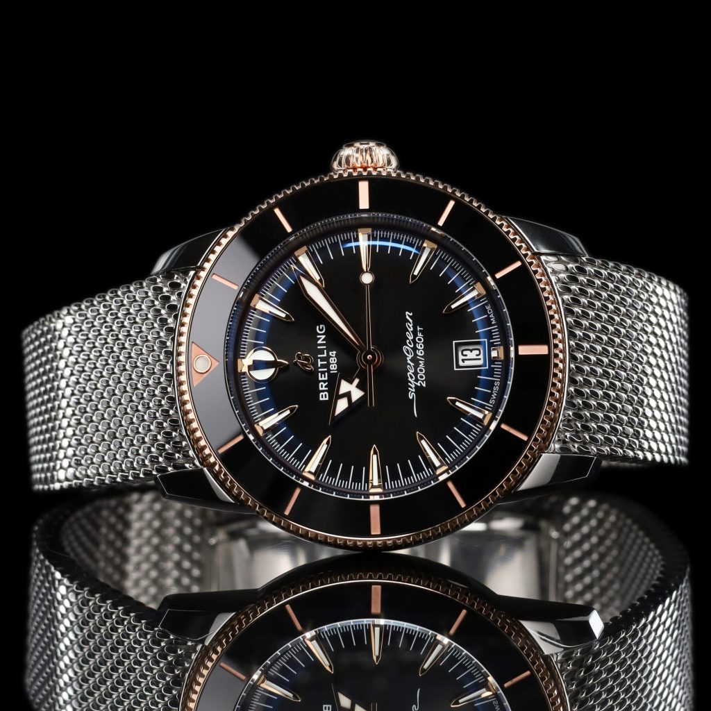 Breitling Superocean Heritage B31 Automatic 42 Stainless Steel – Red Gold / Black / Milanese
